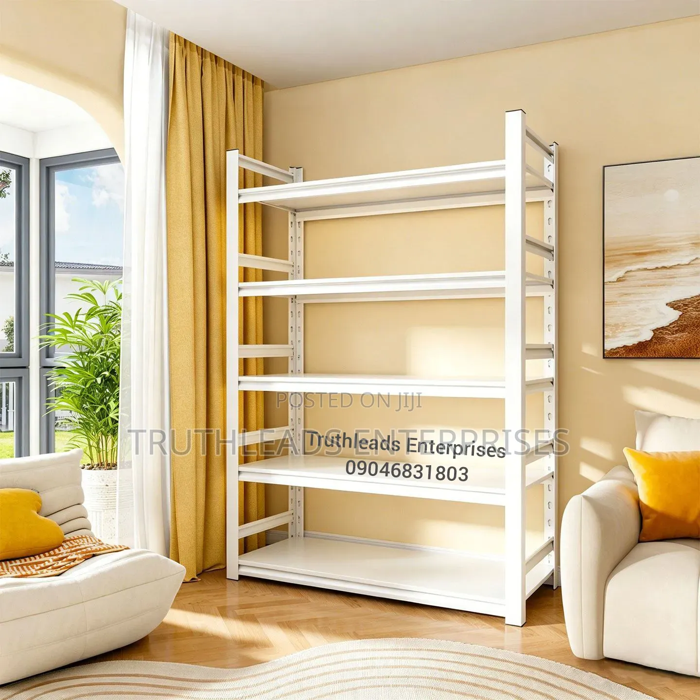 Storage and Display Rack With Protective Sides Guards