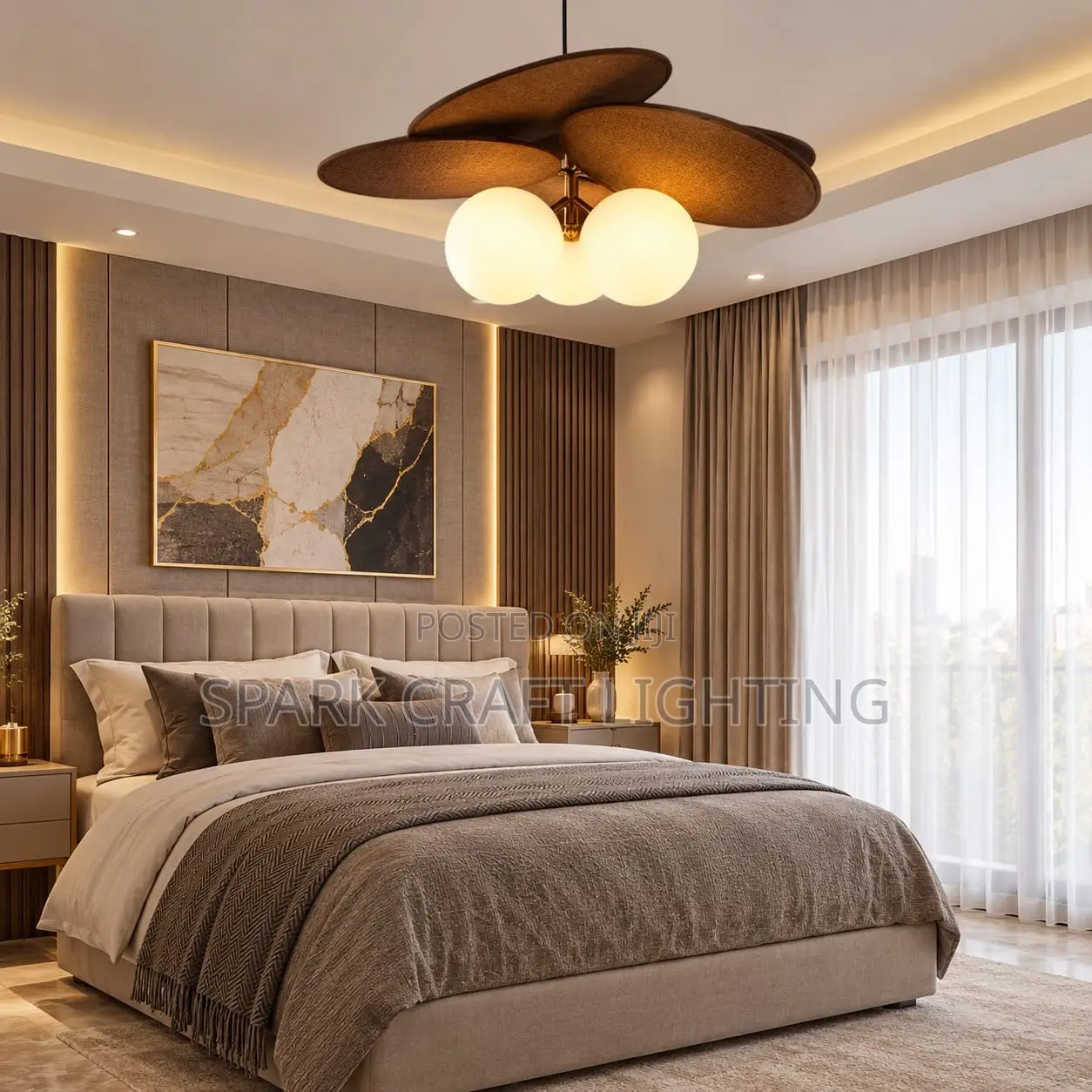Floral Pendant Chandelier - Modern Bedroom Ceiling Light