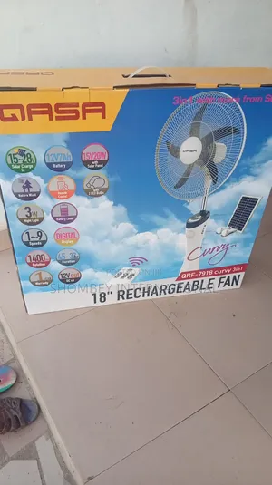 Qasa 18" 3in1 Rechargeable Solar Fan