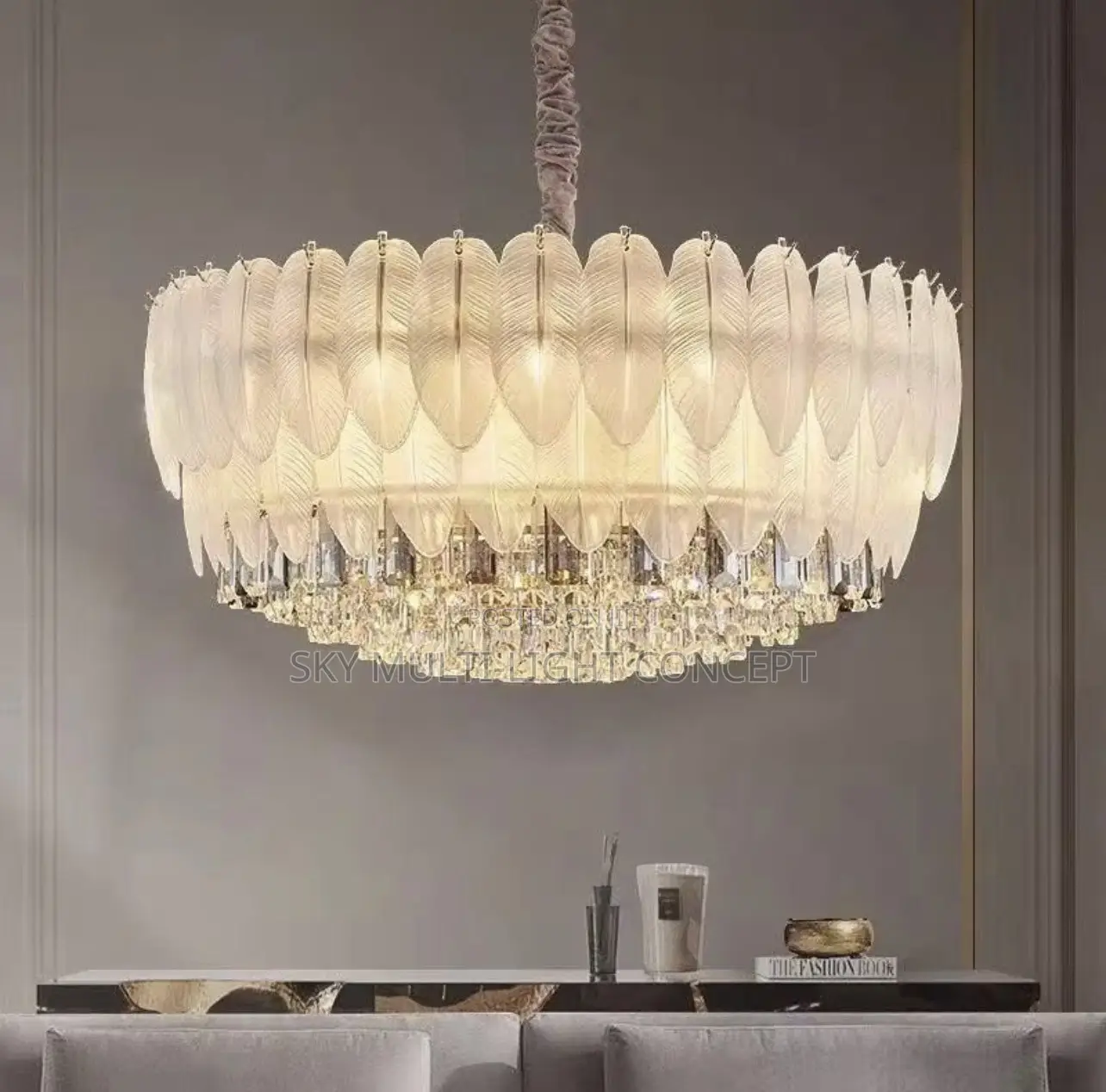 French Luxury Crystal Chandelier Feather