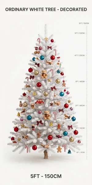 Christmas Tree White Ordinary 5ft