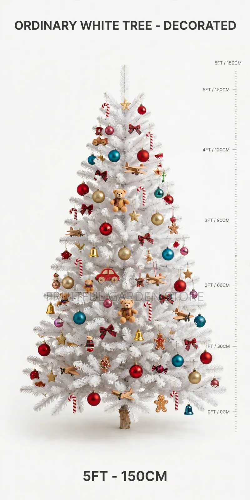 Christmas Tree White Ordinary 5ft