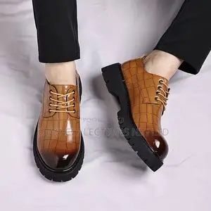 Italian Leather Men’s Lace-Up Derby Shoes – Fully Boxed