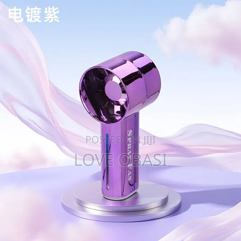 Eletroplated Handheld Misting Spray Fan