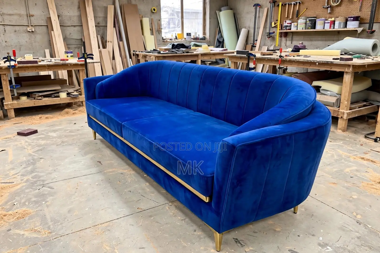 Blue 3 Seater Sofa