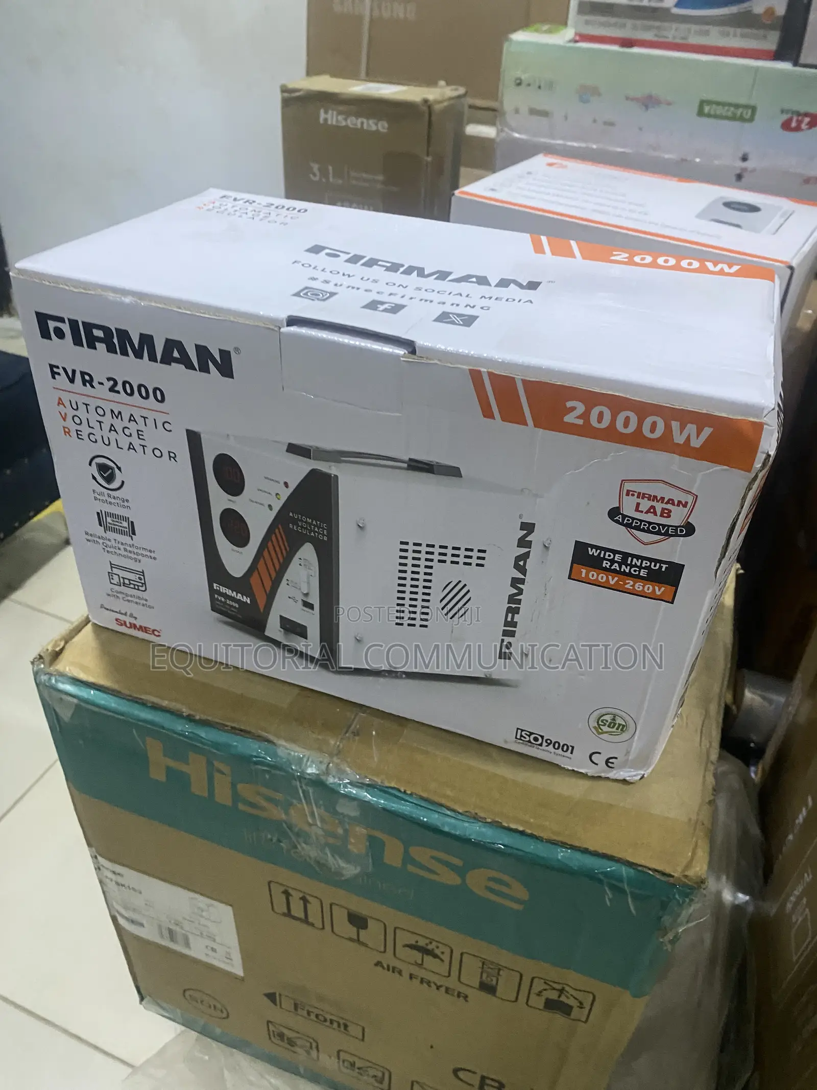 Firman FVR-2000 2000W Voltage Stabilizer for Office Electronics 260V