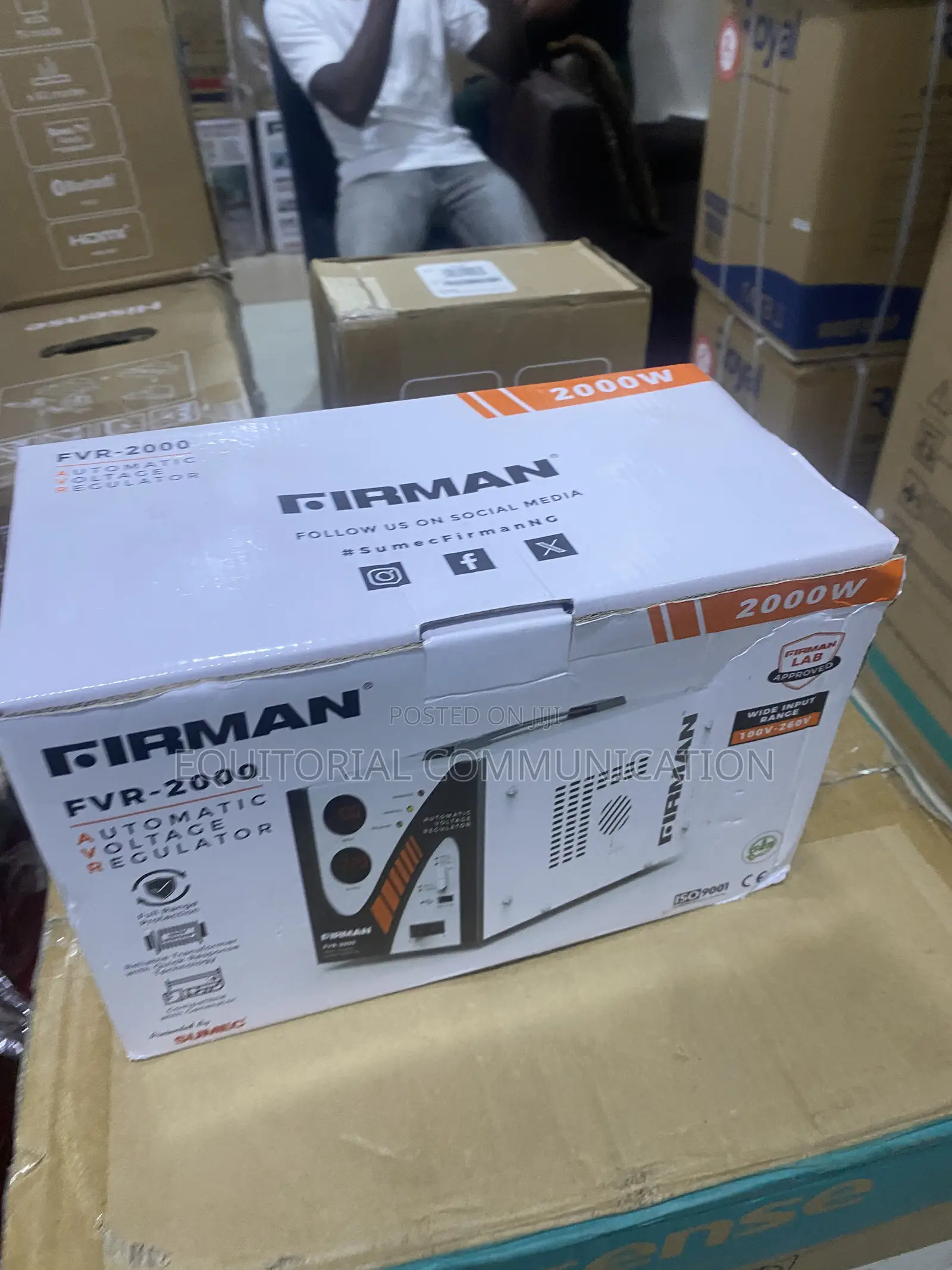 Firman FVR-2000 2000W Voltage Stabilizer for Office Electronics 260V