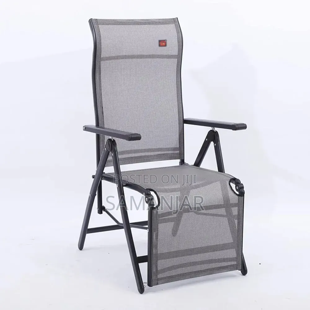Adjustable Folding Mesh Patio Lounge Chair With Extendable Leg Rest