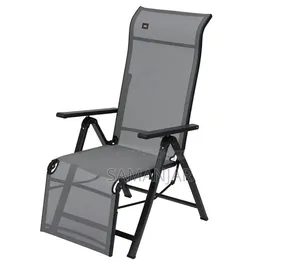 Adjustable Folding Mesh Patio Lounge Chair With Extendable Leg Rest