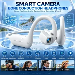 Ai Smart Headset With Camera E12 Bone Conduction Headphones