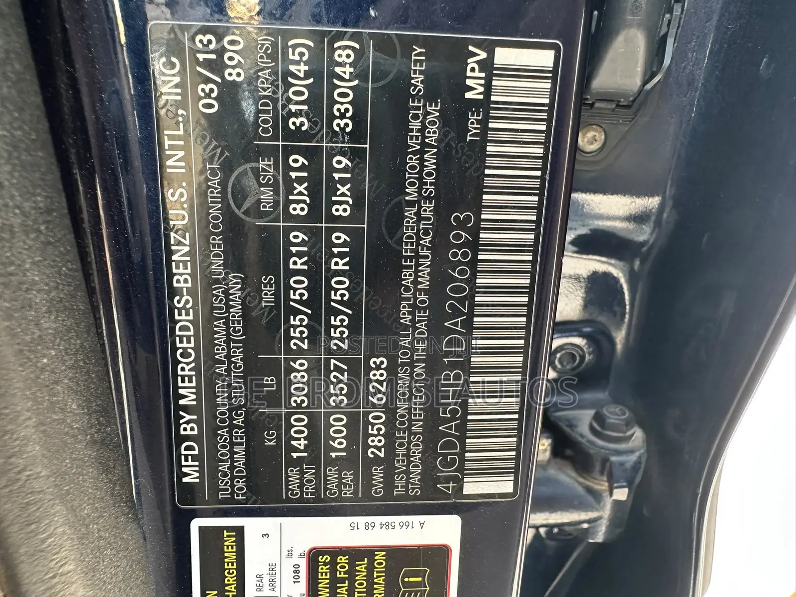 Mercedes-Benz M Class ML 350 4Matic 2013 Blue
