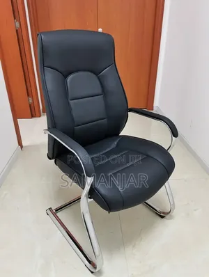 Executive Leatherette Visitor Chair — Chrome Cantilever Base
