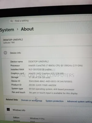 Laptop Dell Latitude 7300 16GB Intel Core i7 SSD 256GB