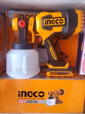 INGCO 20V Cordless Spray Gun – 2.0Ah Lithium-Ion Battery