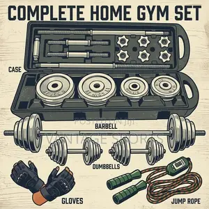 50kg Chrome Dumbbell Set + Free Gloves & Jump Rope