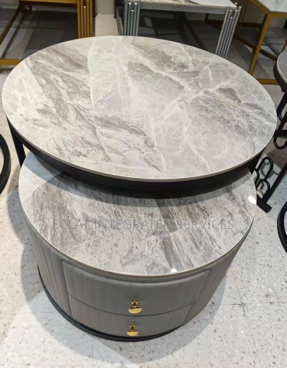 2in1 Ash Marble Table