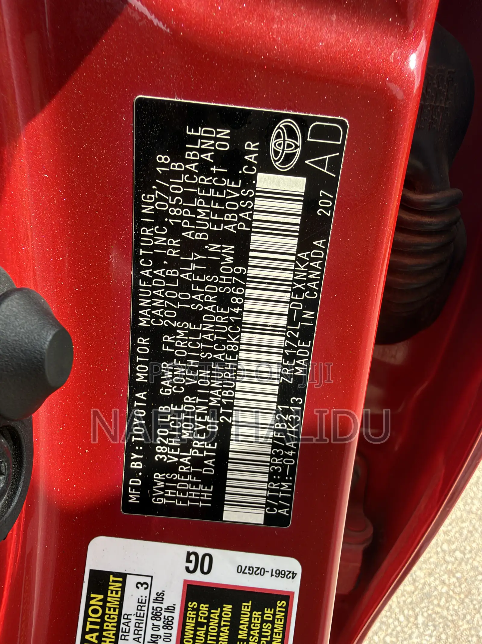 Toyota Corolla 2019 Red