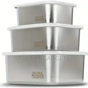 Stainless Steel 3pcs Fresh Keeping Food Storage Container With Lid