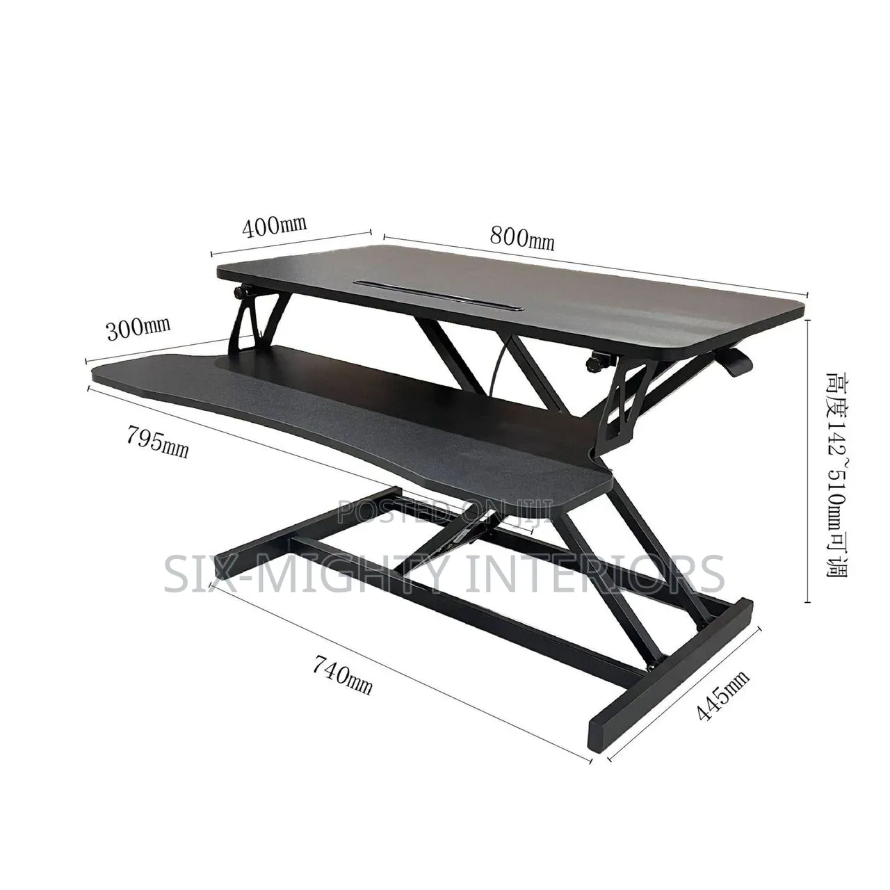 Desk Converter 1meter Height Adjustable Sit to Stand Riser