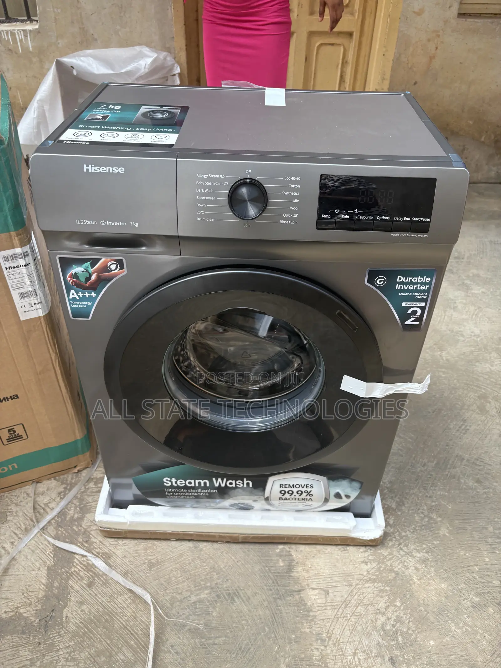 Hisense WFQP7012T Stylish Grey Automatic Washer