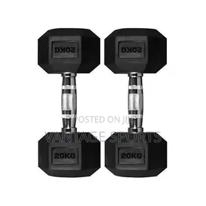 20kg Hex Dumbbell Pair - Non-Slip Rubber Coated Weights