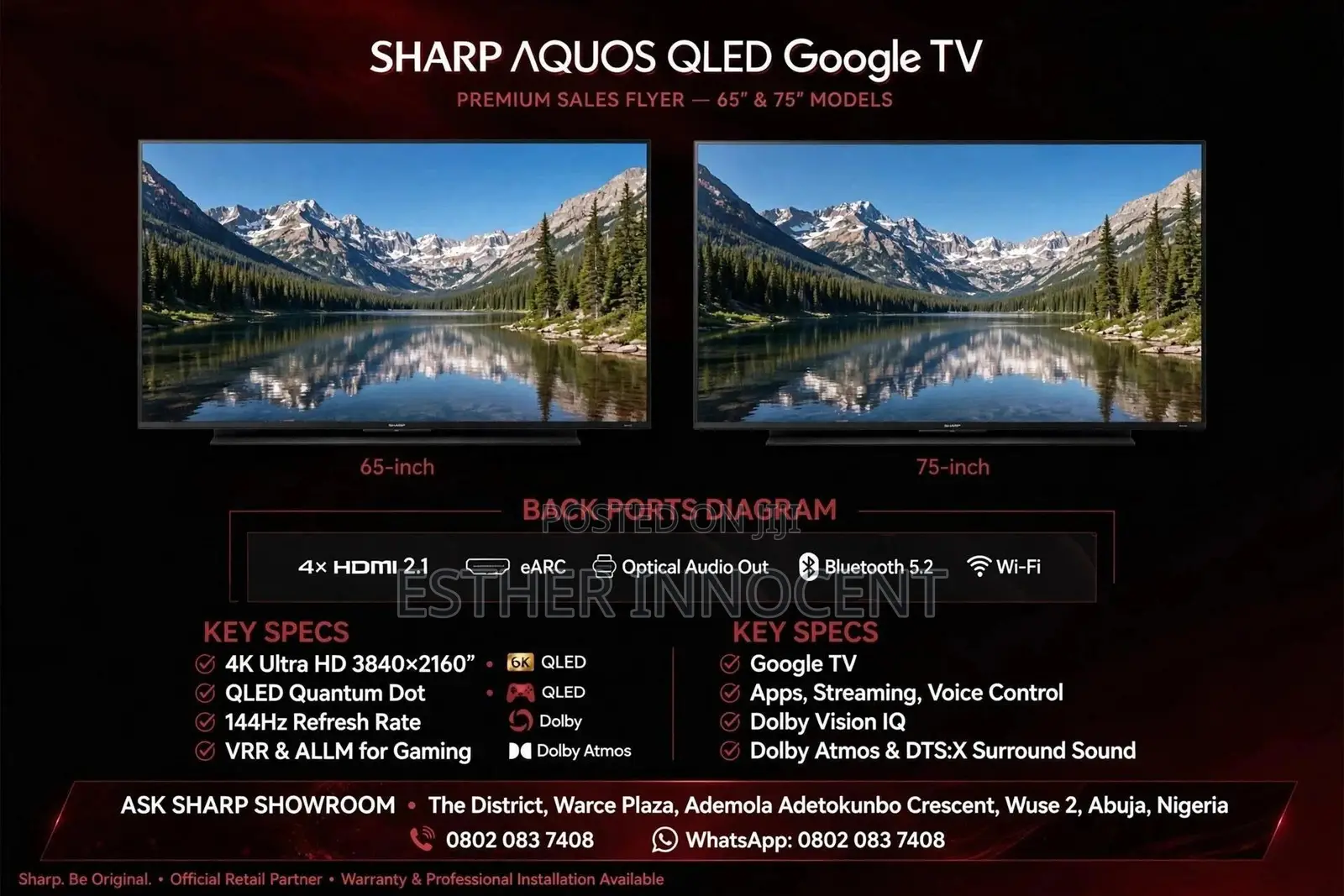 SHARP QLED Google TV - 75" & 65" - NEW SEALED> QLED ,Google OS