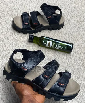 Triple Belt Black Sandals