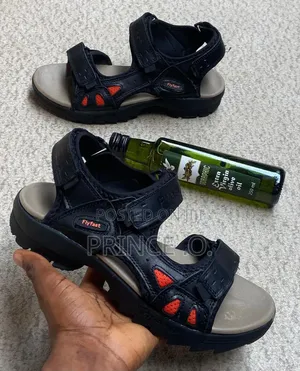Triple Belt Black Sandals