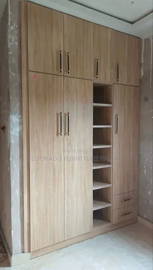 Wood Wardrobe With Open Shelf
