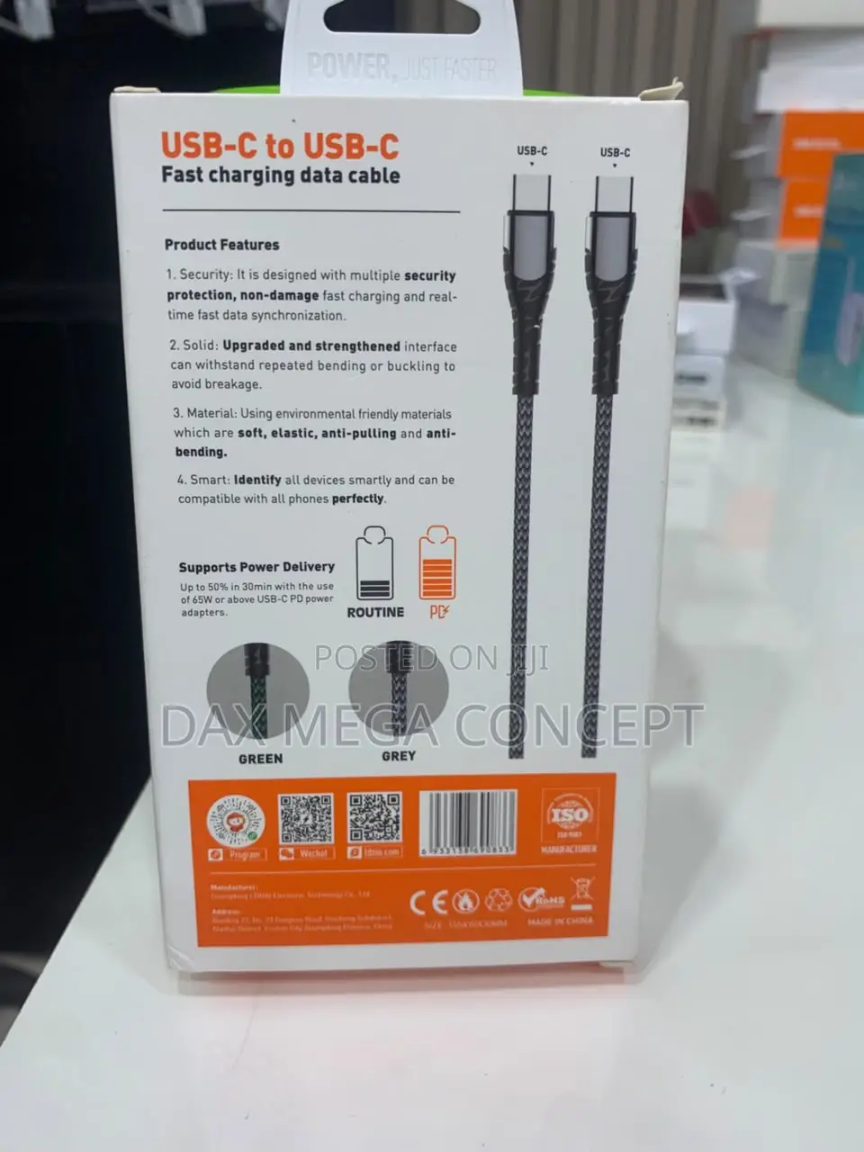 LDNIO 2M Long USB-C Fast Data Type-C to Type C Cable
