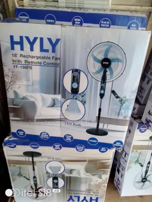 HYLY 18" Rechargeable Fan Black Colour