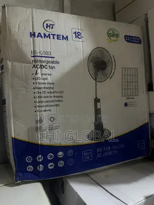 Hamtem 18inch AC/Dc Rechargeable Solar Fan
