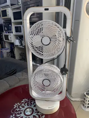 Dual-Head Vertical Circulation Table Fan