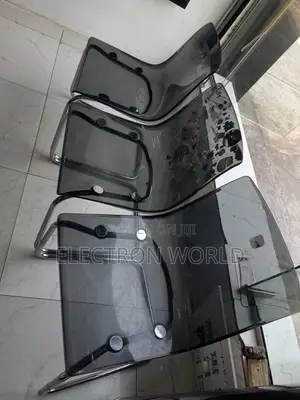 Smoke Grey Transparent Color Chair With a Chrome-Plated Steel Frame