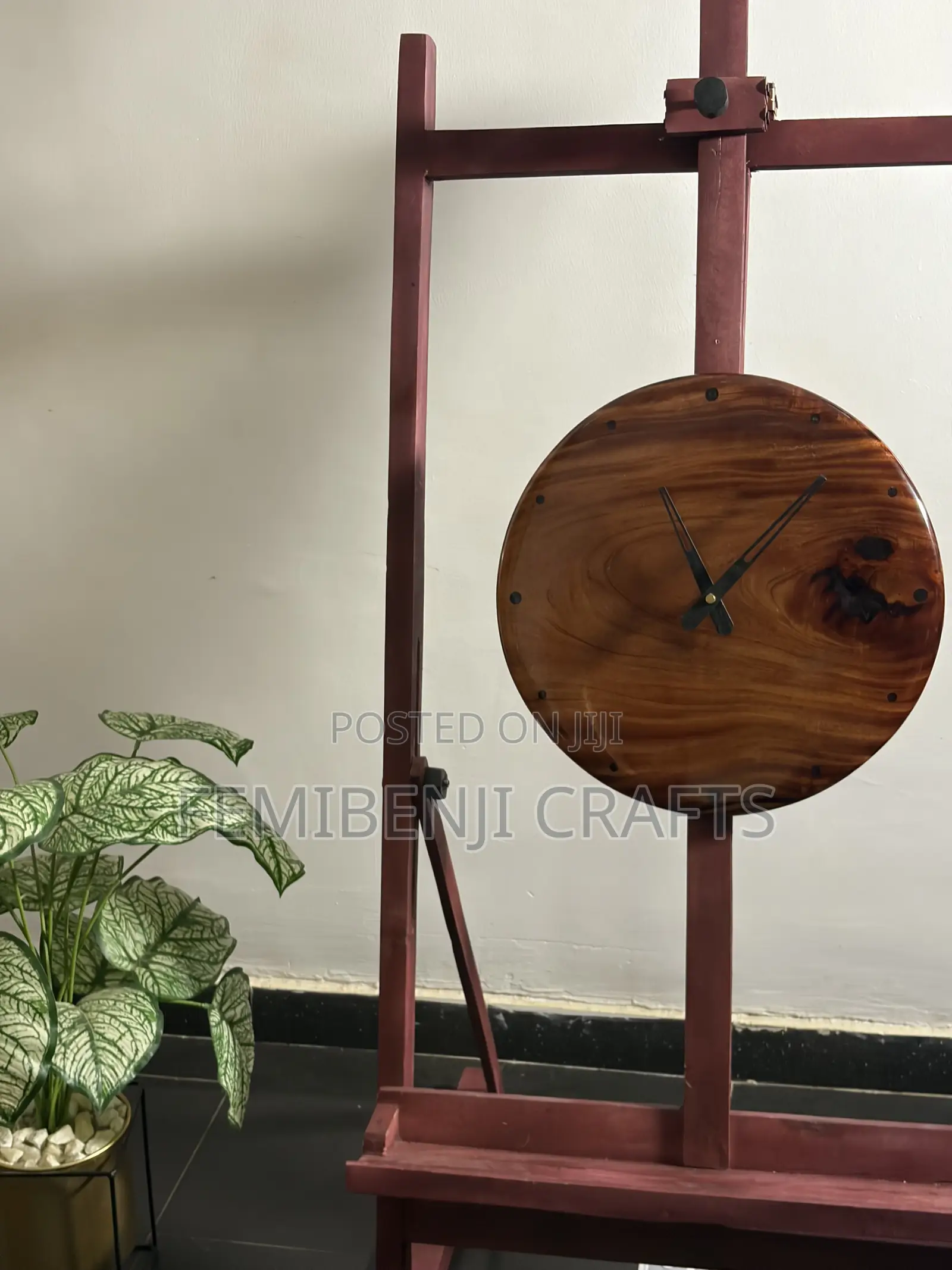 Luxury Handmade Wooden Wall Clock – 40cm Modern Home Decor