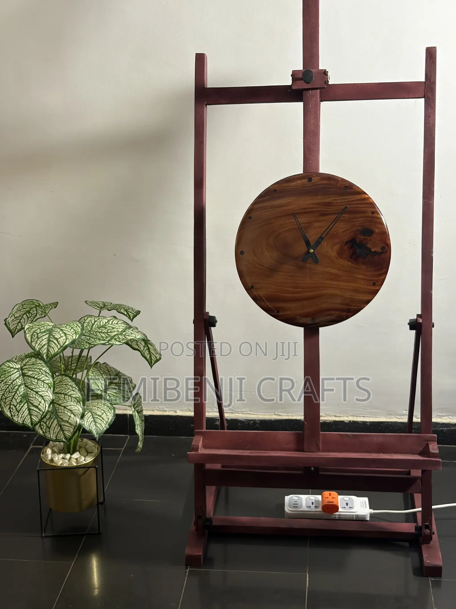 Luxury Handmade Wooden Wall Clock – 40cm Modern Home Decor