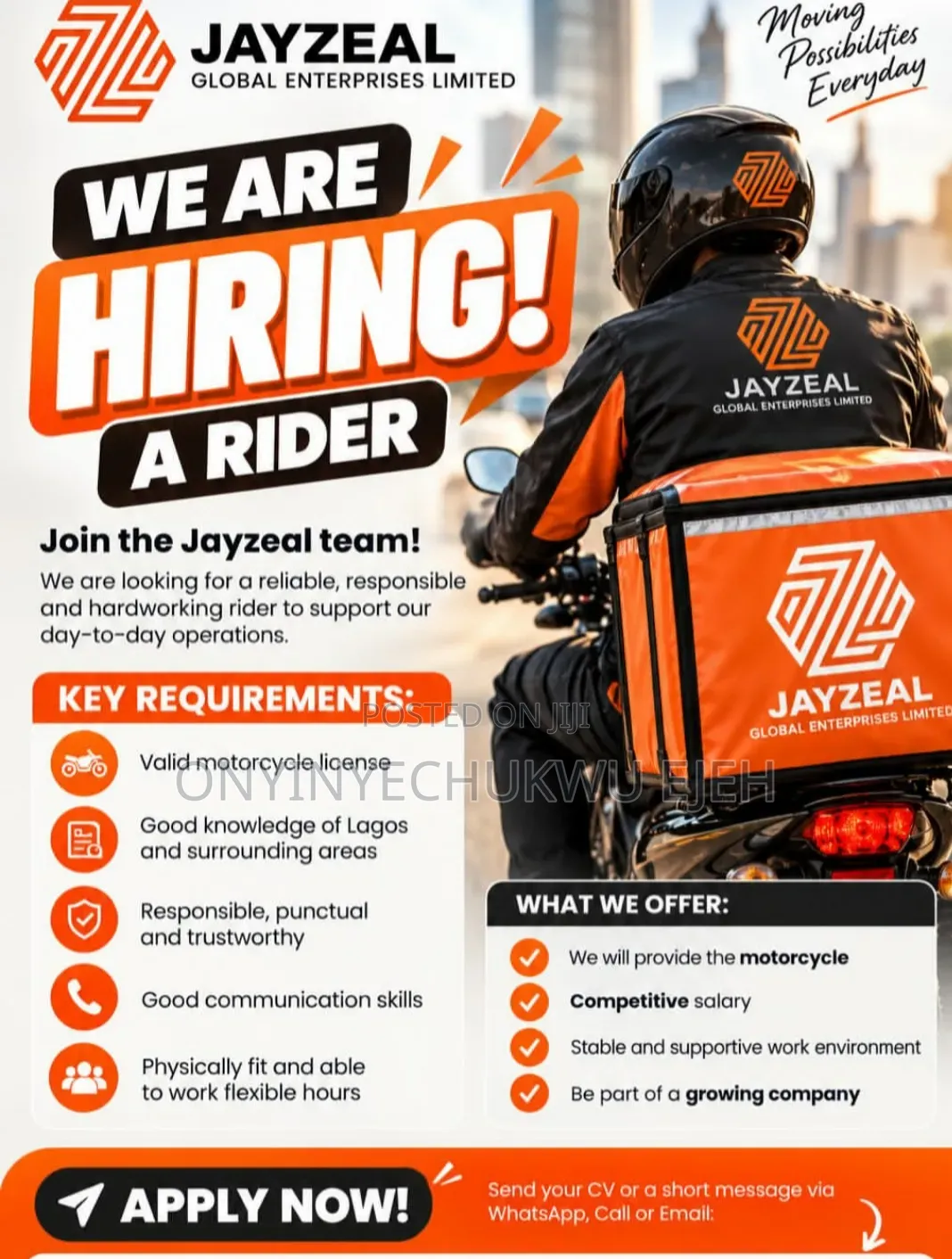 Dispatch Rider Needed