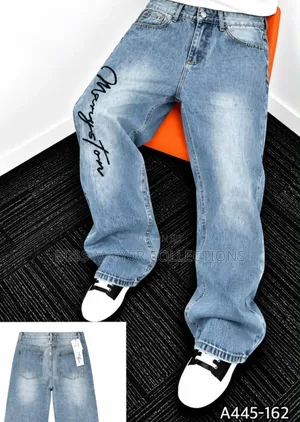 Sky-Blue Men's Baggy Jeans