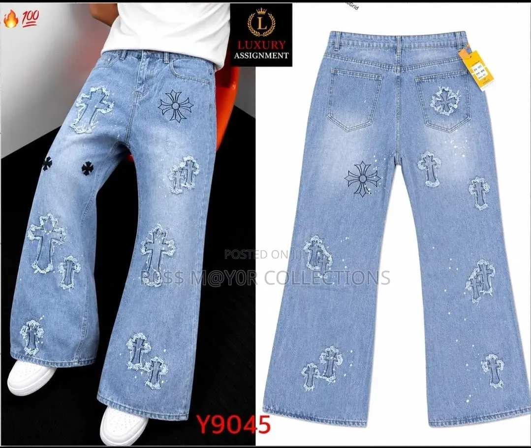 Sky-Blue Men's Baggy Jeans