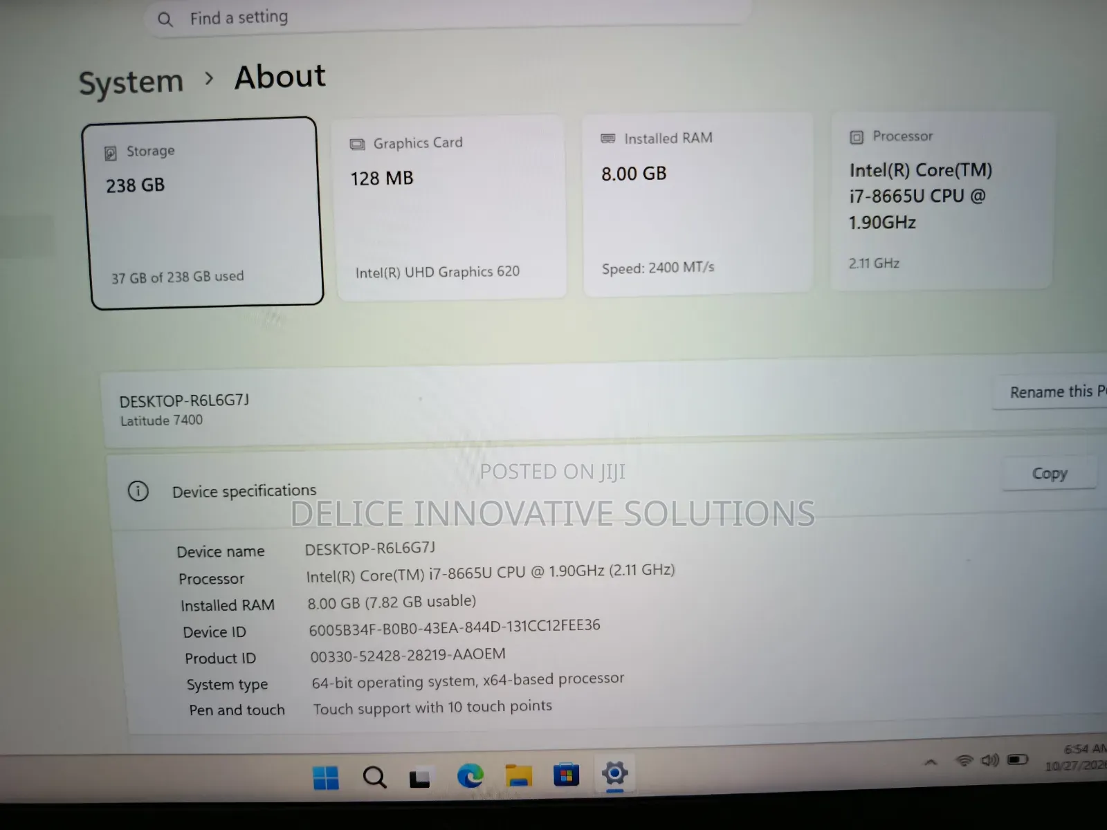 Laptop Dell Latitude 7400 8GB Intel Core i7 SSD 256GB
