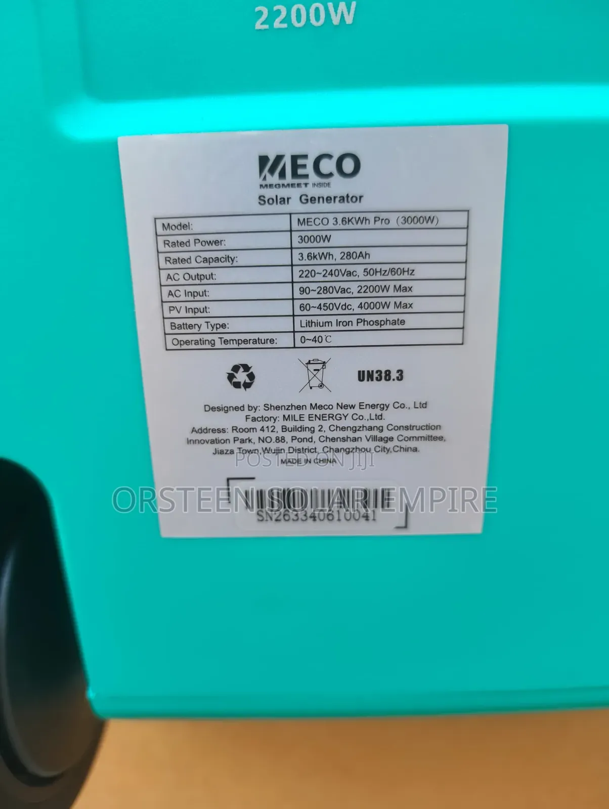 Meco 3.6kwh by 3000W