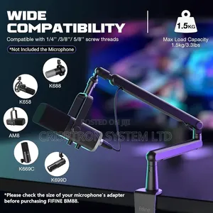 WM13 Mic + T2 Boom Arm Stand Podcast & Streaming Microphone