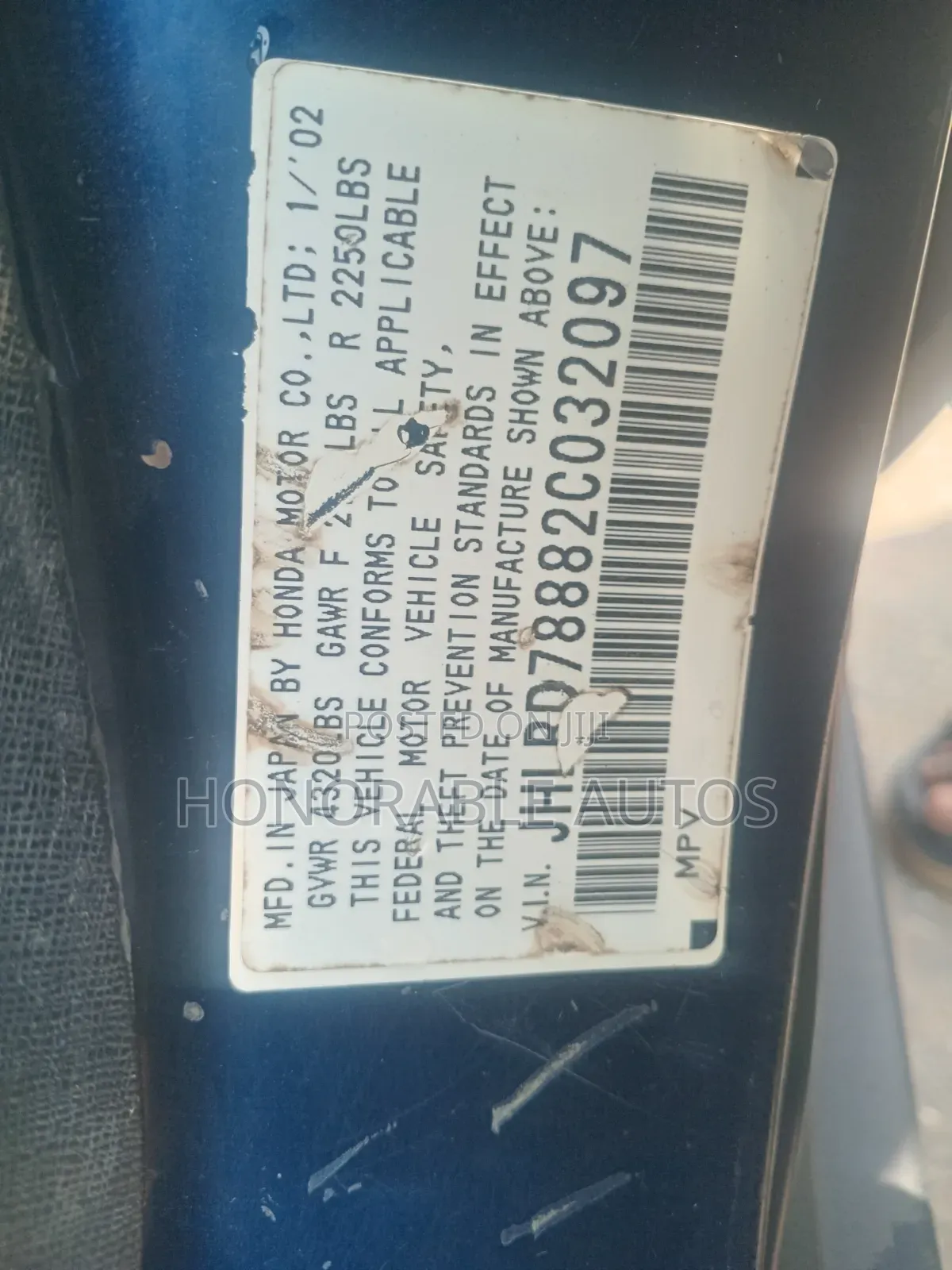 Honda CR-V 2.0i ES Automatic 2002 Blue