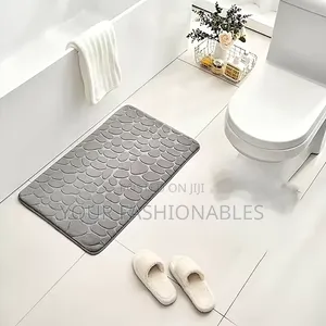 Soft Pebbles Rectangle Bath Mat ( Blue,Grey and Pink Colours)