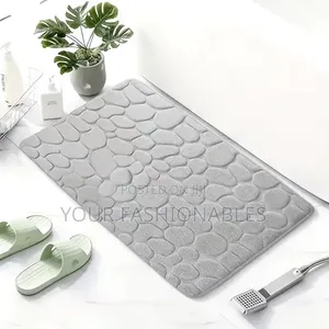 Soft Pebbles Rectangle Bath Mat ( Blue,Grey and Pink Colours)