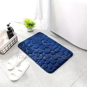 Soft Pebbles Rectangle Bath Mat ( Blue,Grey and Pink Colours)