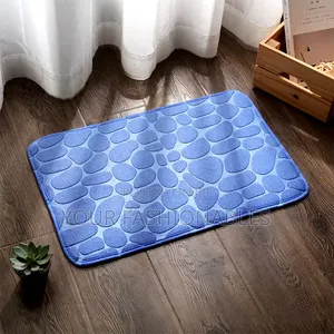 Soft Pebbles Rectangle Bath Mat ( Blue,Grey and Pink Colours)