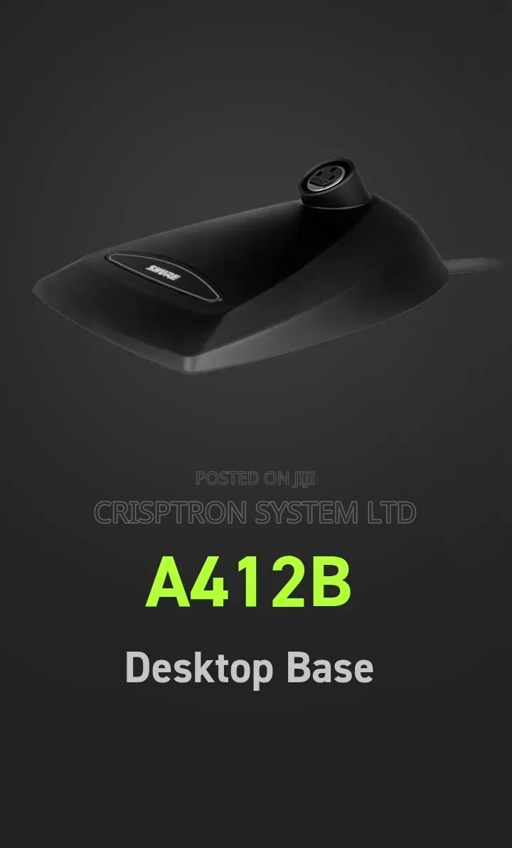 A412B Microflex Shure Desktop Base for Gooseneck