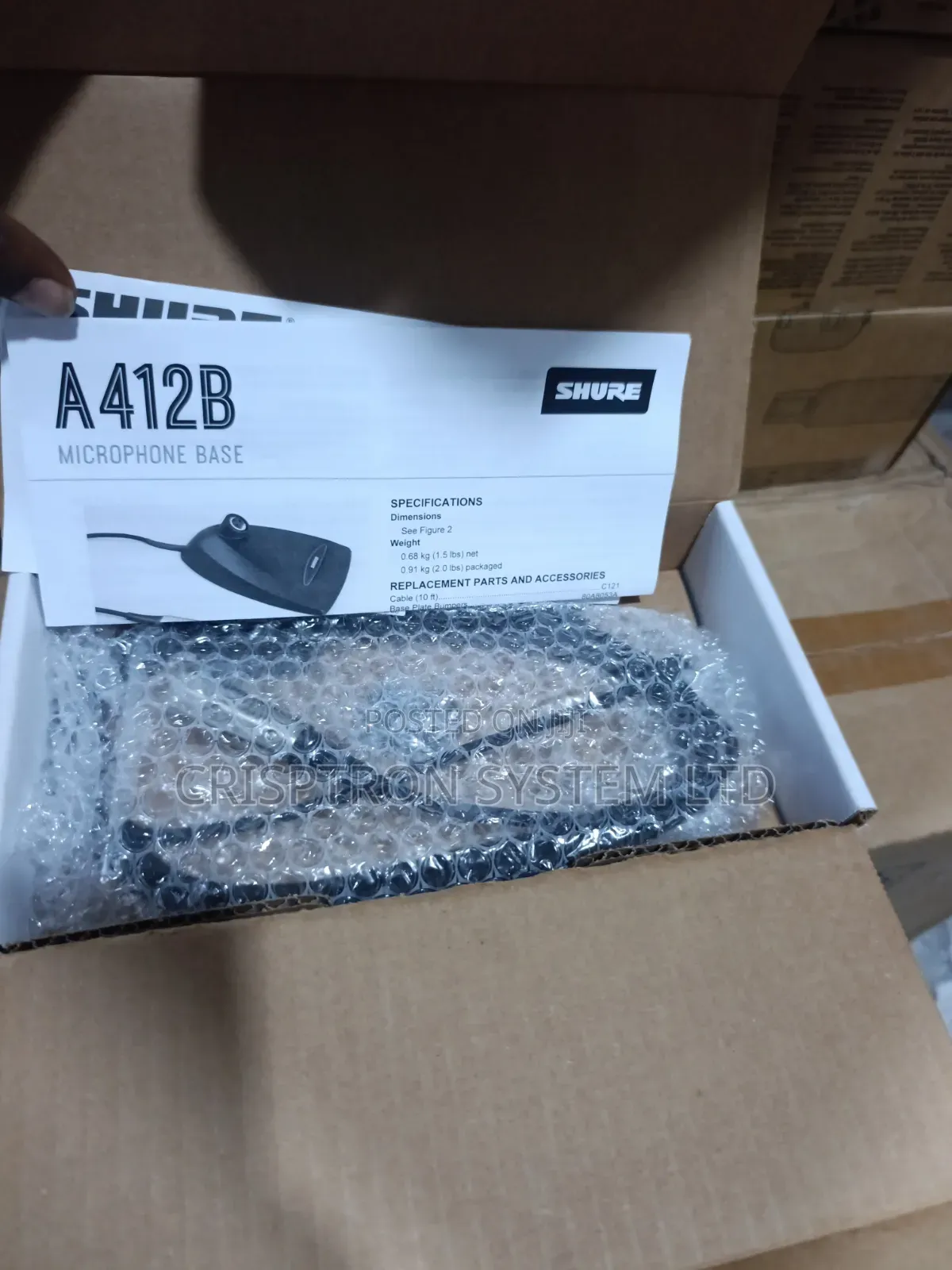 A412B Microflex Shure Desktop Base for Gooseneck