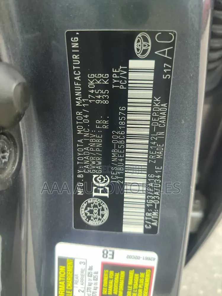 Toyota Corolla 2011 Gray